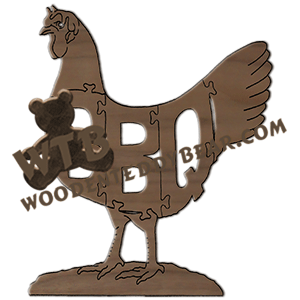 BBQ (Chicken) | Fretwork Scroll Saw Pattern | Wooden Teddy Bear