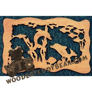 Dolphin Picture fretwork scroll saw pattern | The Wooden Teddy Bear