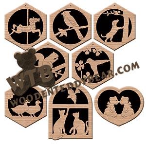 Ornaments Set #1 fretwork scroll saw pattern | The Wooden Teddy Bear