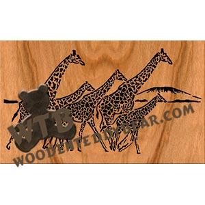 Running Giraffes fretwork scroll saw pattern | The Wooden Teddy Bear