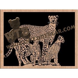 Cheetah & Kits fretwork scroll saw pattern The Wooden Teddy Bear