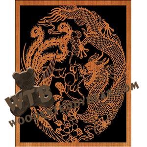 Dragon & Phoenix fretwork scroll saw pattern The Wooden Teddy Bear