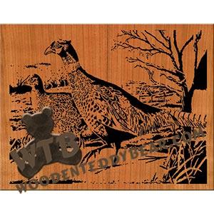 Ringneck Pheasants fretwork scroll saw pattern The Wooden Teddy Bear
