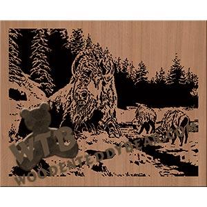 Winter in Yellowstone fretwork scroll saw pattern The Wooden Teddy Bear