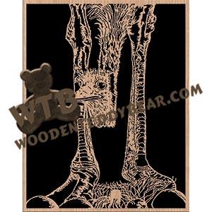 Ostrich fretwork scroll saw pattern The Wooden Teddy Bear