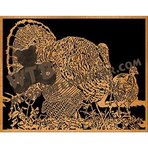 Strutting Gobbler fretwork scroll saw pattern The Wooden Teddy Bear