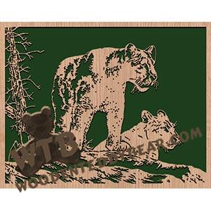 Mountain Lion fretwork scroll saw pattern The Wooden Teddy Bear