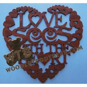 Love Sees with the Heart fretwork scroll saw pattern | The Wooden Teddy Bear