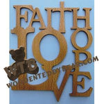 Faith Hope Love fretwork scroll saw pattern | The Wooden Teddy Bear