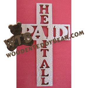 He Paid It All Cross fretwork scroll saw pattern | The Wooden Teddy Bear