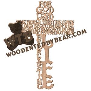 God So Loved Cross fretwork scroll saw pattern | The Wooden Teddy Bear