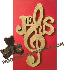 Treble-Clef Jesus fretwork scroll saw pattern | The Wooden Teddy Bear