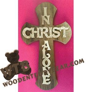 In Christ Alone Cross fretwork scroll saw pattern | The Wooden Teddy Bear