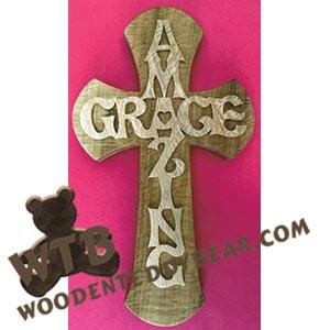 Amazing Grace Cross fretwork scroll saw pattern | The Wooden Teddy Bear