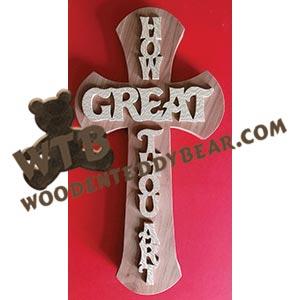 How Great Thou Art Cross | Fretwork Scroll Saw Pattern | Wooden Teddy Bear