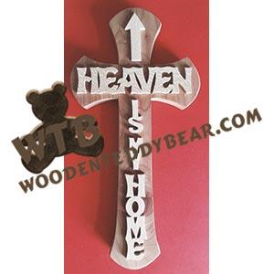 Heaven Is My Home Cross | Fretwork Scroll Saw Pattern | Wooden Teddy Bear