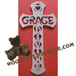 Grace Divine Cross | Fretwork Scroll Saw Pattern | Wooden Teddy Bear