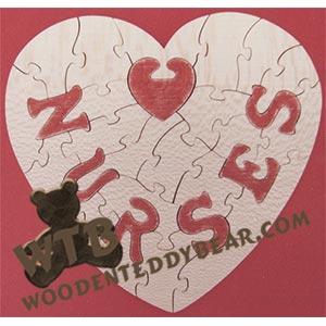 Nurses Puzzle | Fretwork Scroll Saw Pattern | Wooden Teddy Bear