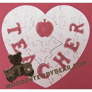 Teacher Puzzle | Fretwork Scroll Saw Pattern | Wooden Teddy Bear