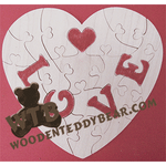 Love Puzzle | Fretwork Scroll Saw Pattern | Wooden Teddy Bear