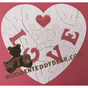 Love Puzzle | Fretwork Scroll Saw Pattern | Wooden Teddy Bear