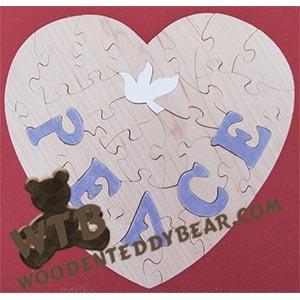 Peace Puzzle | Fretwork Scroll Saw Pattern | Wooden Teddy Bear