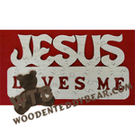 Jesus Loves Me Puzzle | Fretwork Scroll Saw Pattern | Wooden Teddy Bear