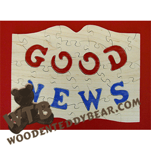 Good News Puzzle | Fretwork Scroll Saw Pattern | Wooden Teddy Bear