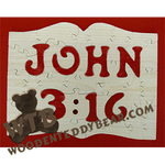 John 3:16 Puzzle | Fretwork Scroll Saw Pattern | Wooden Teddy Bear