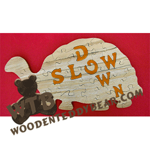 Slow Down Puzzle | Fretwork Scroll Saw Pattern | Wooden Teddy Bear