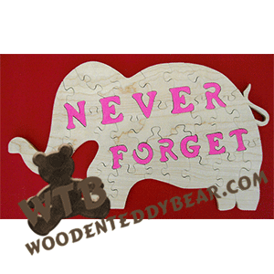 Never Forget Puzzle | Fretwork Scroll Saw Pattern | Wooden Teddy Bear