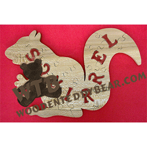 Squirrel Puzzle | Fretwork Scroll Saw Pattern | Wooden Teddy Bear