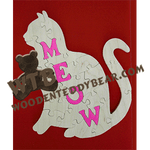 Meow Puzzle | Fretwork Scroll Saw Pattern | Wooden Teddy Bear