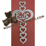 Faith Heart Cross | Fretwork Scroll Saw Pattern | Wooden Teddy Bear