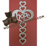 Hope Heart Cross | Fretwork Scroll Saw Pattern | Wooden Teddy Bear