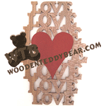 Love with Heart | Fretwork Scroll Saw Pattern | Wooden Teddy Bear