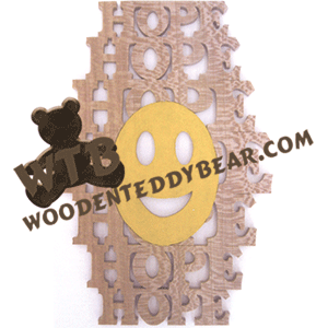 Hope with Smiley Face | Fretwork Scroll Saw Pattern | Wooden Teddy Bear