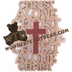 In Christ Alone with Cross | Fretwork Scroll Saw Pattern | Wooden Teddy Bear