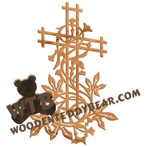 Vine Cross #3 fretwork scroll saw pattern |The Wooden Teddy Bear