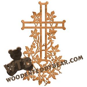 Vine Cross #4 fretwork scroll saw pattern |The Wooden Teddy Bear