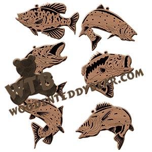 Fish Ornaments #1 fretwork scroll saw pattern | The Wooden Teddy Bear