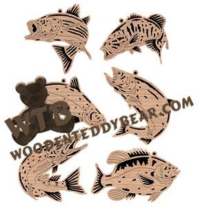 Fish Ornaments #2 fretwork scroll saw pattern | The Wooden Teddy Bear