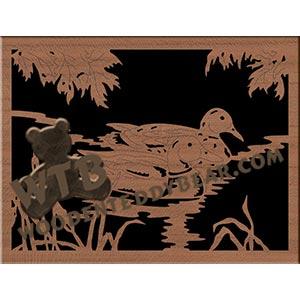 Autumn Mallards fretwork scroll saw pattern | The Wooden Teddy Bear