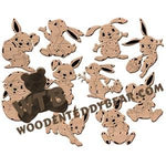 Bunny Ornaments fretwork scroll saw pattern | The Wooden Teddy Bear