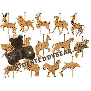 Carousel Animal Ornaments fretwork scroll saw pattern | The Wooden Teddy Bear