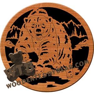 Charging Grizzly fretwork scroll saw pattern | The Wooden Teddy Bear