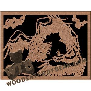 Fighting Eagles fretwork scroll saw pattern | The Wooden Teddy Bear