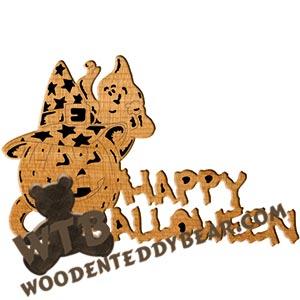 Happy Halloween fretwork scroll saw pattern | The Wooden Teddy Bear