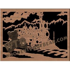 Mountain Train fretwork scroll saw pattern | The Wooden Teddy Bear