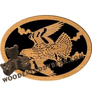 Peregrine Falcon in Flight fretwork scroll saw pattern | The Wooden Teddy Bear